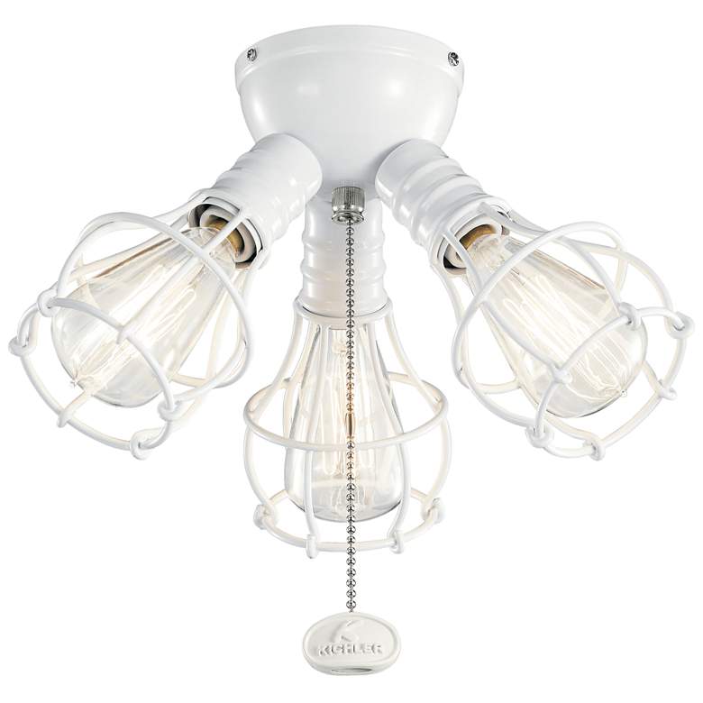Image 1 LED Industrial 3 Light Fixture White