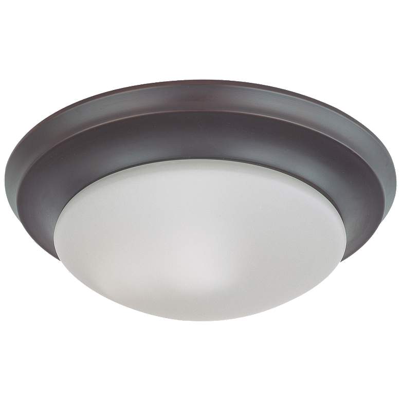 Image 1 LED Light; 11-3/4 in.; Flush Mounted; Frosted Glass; Mahogany Bronze Finish
