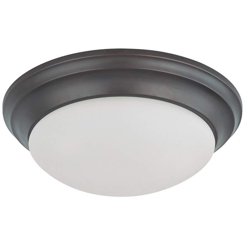 Image 1 LED Light; Fixture; 14 in.; Flush Mounted; Mahogany Bronze Finish