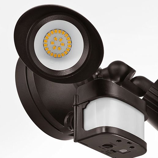 LED Motion Sensored Double Flood Light in Bronze