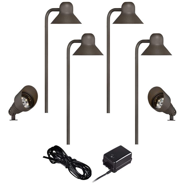 Image 1 LED Path and Spot Light Kit in Bronze with Transformer and Cable