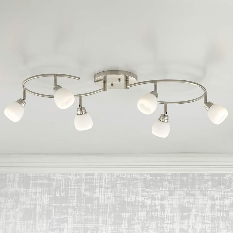 Image 1 LED Pro Track Ascend 6-Light Brushed Nickel S-Wave LED Track Fixture