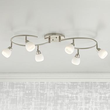 LED Pro Track Ascend 6-Light Brushed Nickel S-Wave LED Track Fixture