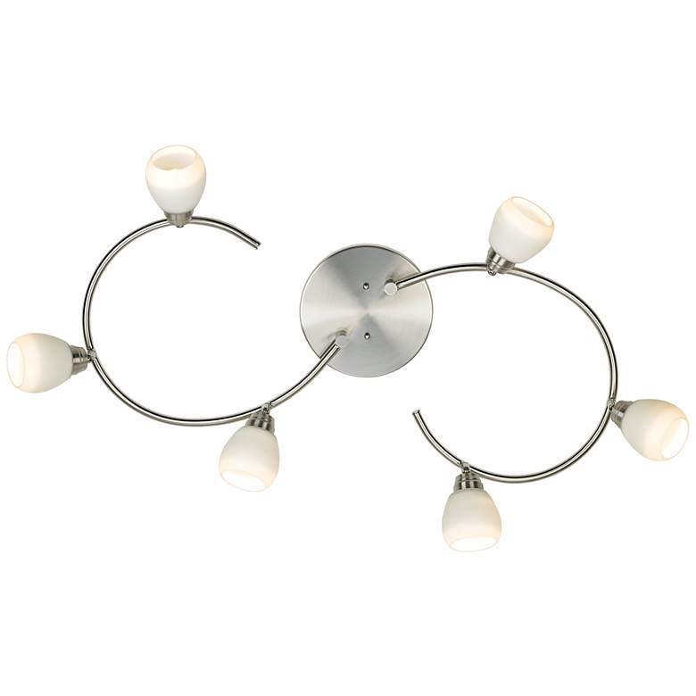 Image 5 LED Pro Track Ascend 6-Light Brushed Nickel S-Wave LED Track Fixture more views
