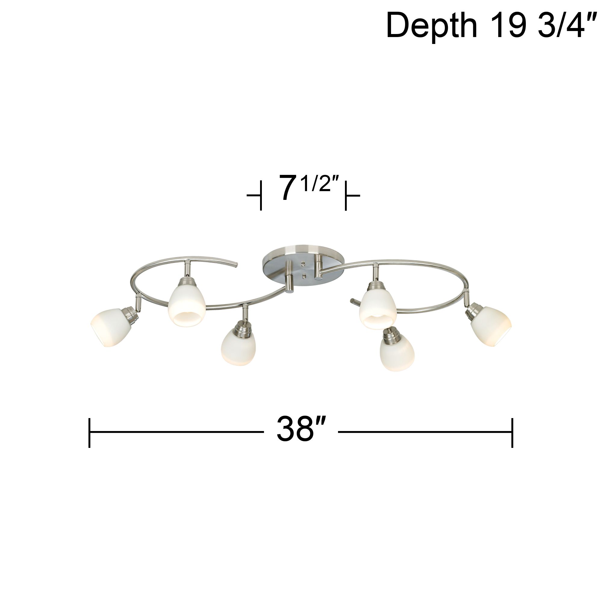 LED Pro Track Ascend 6-Light Brushed Nickel S-Wave LED Track Fixture