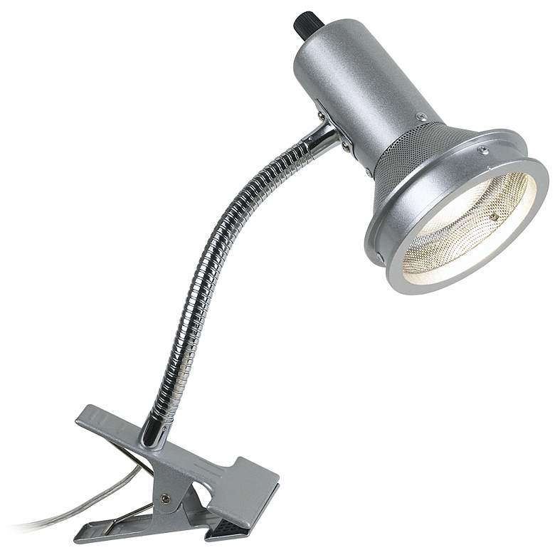 Image 1 LED Pro Track Silver Gooseneck Clip Lamp with 9W LED Bulb