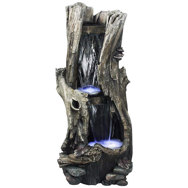 Image 1 LED Rainforest Vertical Waterfall 41" High Outdoor Fountain