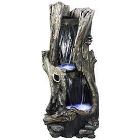 Image1 of LED Rainforest Vertical Waterfall 41" High Outdoor Fountain