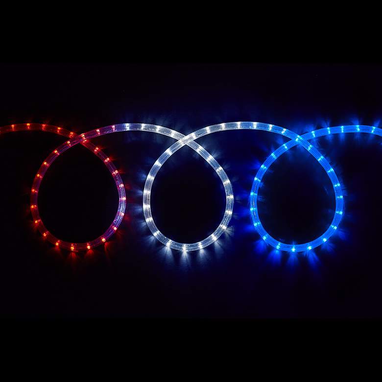 Image 1 LED Red White and Blue 12-Foot Long Rope Light