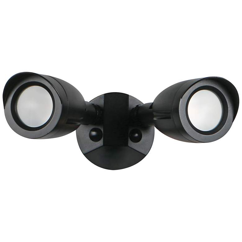 Image 1 LED Security Light; Dual Head; Black Finish; 4000K