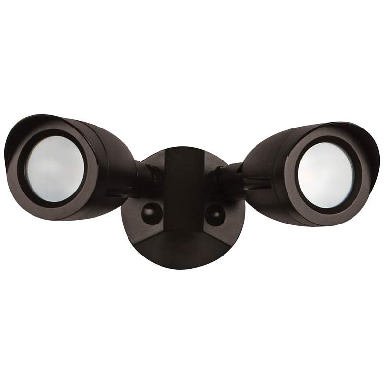 Image 1 LED Security Light; Dual Head; Bronze Finish; 4000K