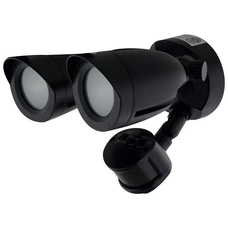 Image 6 LED Security Light; Dual Head; Motion Sensor Included; Black Finish; 4000K more views