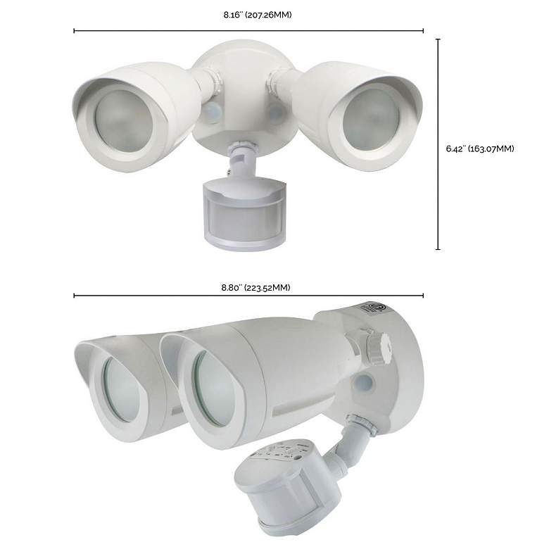 Image 6 LED Security Light; Dual Head; Motion Sensor Included; White Finish; 3000K more views