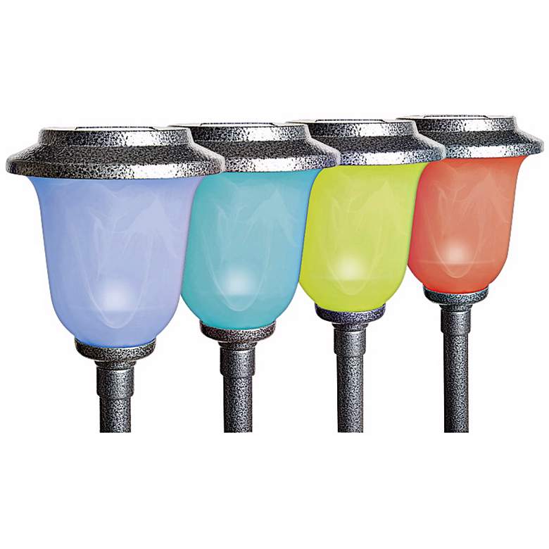 Image 1 LED Solar Powered Color Changing Chalice Path Light