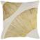 Leda 18" Square Gold Natural Decorative Throw Pillow