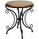 Leda 22 1/4" Wide Gold Brushed Black Round Accent Table