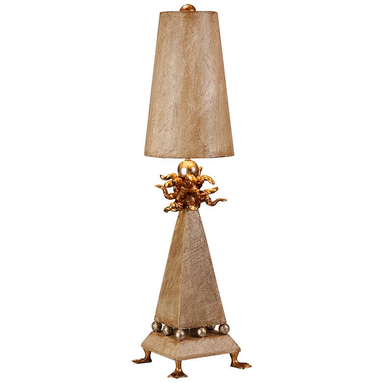 Image 1 Leda 32" High Modern Cream Patina Tapered Pyramid Table Lamp