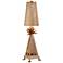Leda 32" High Modern Cream Patina Tapered Pyramid Table Lamp