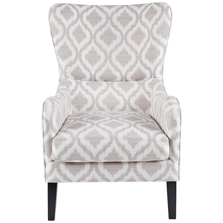 Image 3 Leda Gray and White Swoop Wingback Accent Chair more views