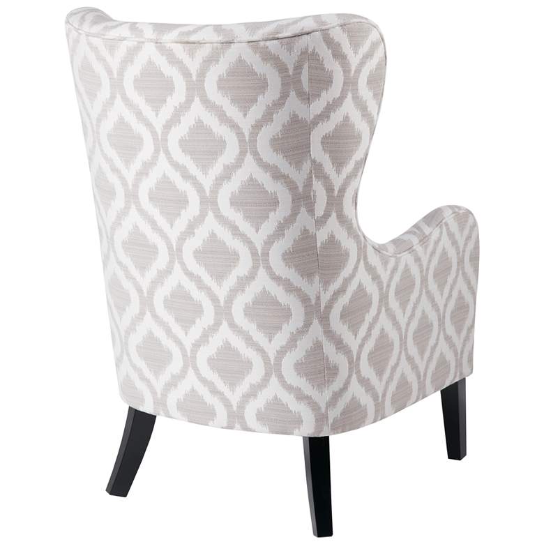 Image 4 Leda Gray and White Swoop Wingback Accent Chair more views