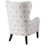Leda Gray and White Swoop Wingback Accent Chair