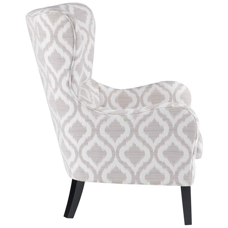 Image 5 Leda Gray and White Swoop Wingback Accent Chair more views