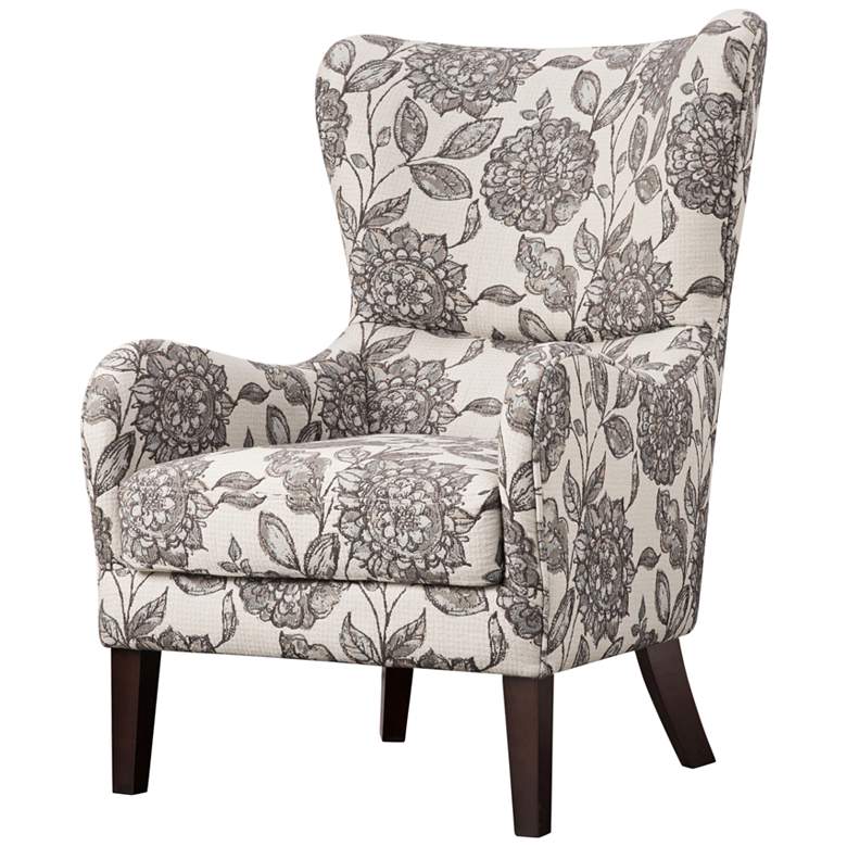 Image 2 Leda Gray Multi-Color Swoop Wingback Accent Chair