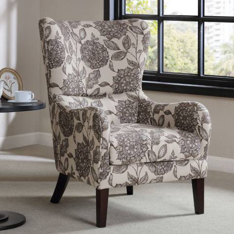 - Chair Plus Lamps | Multi-Color Wingback Leda Gray Accent Swoop #82W88