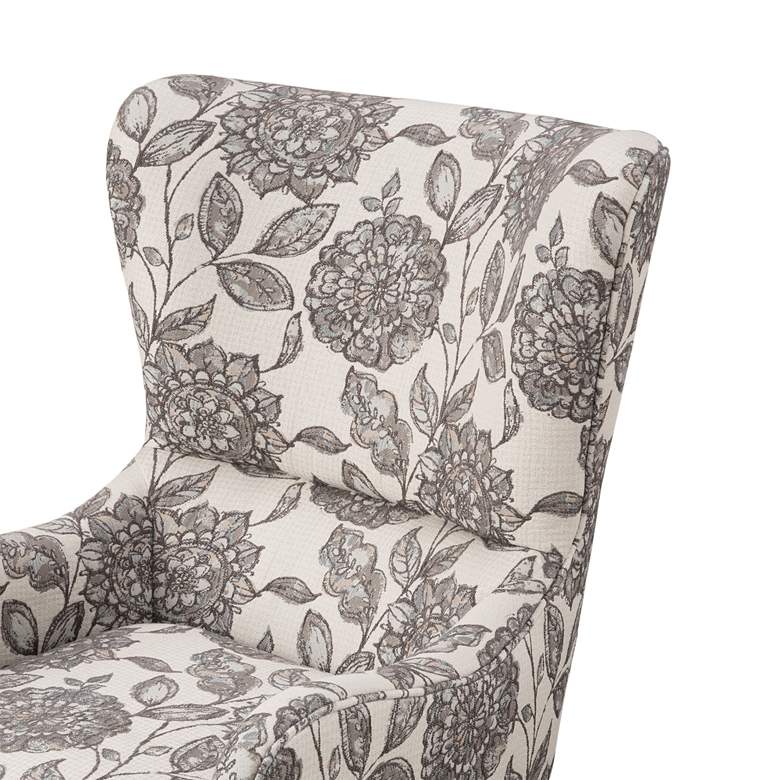 Image 4 Leda Gray Multi-Color Swoop Wingback Accent Chair more views