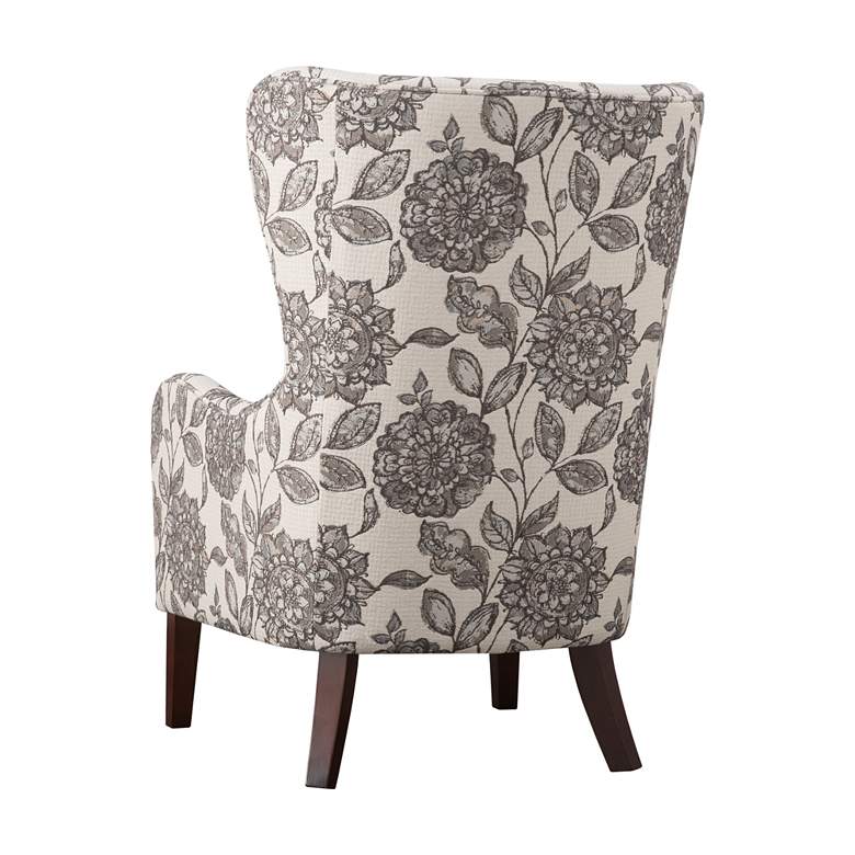 Image 5 Leda Gray Multi-Color Swoop Wingback Accent Chair more views