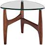 2_Ledell 23 3/4" Wide Walnut Ash Wood and Glass Modern Side Table