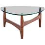 2_Ledell 35 1/2" Wide Walnut Ash Wood and Glass Modern Coffee Table more views