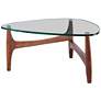 3_Ledell 35 1/2" Wide Walnut Ash Wood and Glass Modern Coffee Table more views