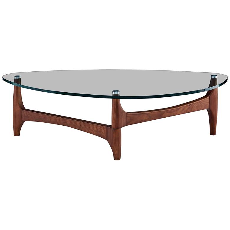 Image 3 Ledell 52 1/4" Wide Walnut Ash Wood and Glass Modern Coffee Table more views