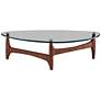 3_Ledell 52 1/4" Wide Walnut Ash Wood and Glass Modern Coffee Table more views