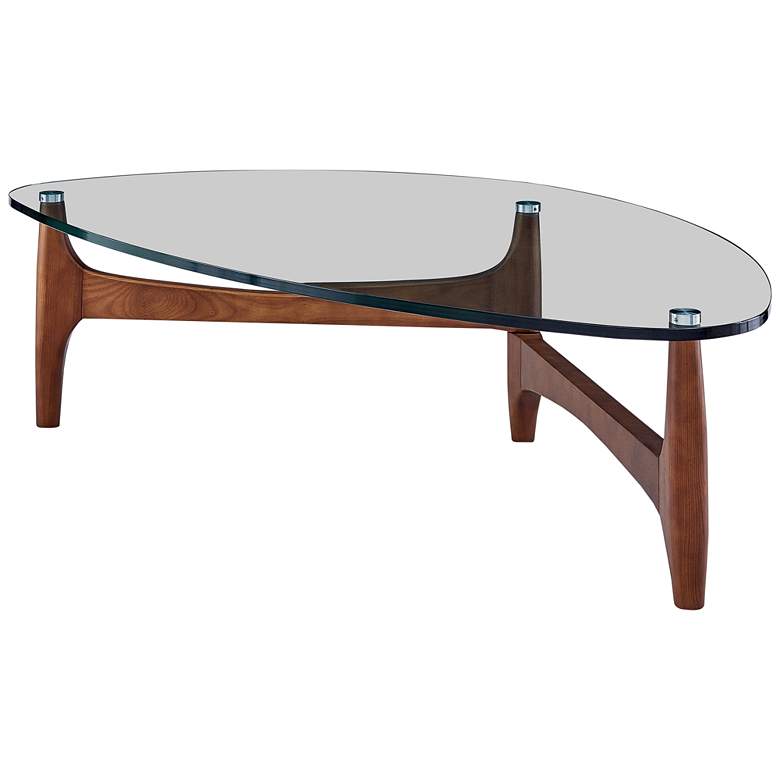 Image 4 Ledell 52 1/4" Wide Walnut Ash Wood and Glass Modern Coffee Table more views