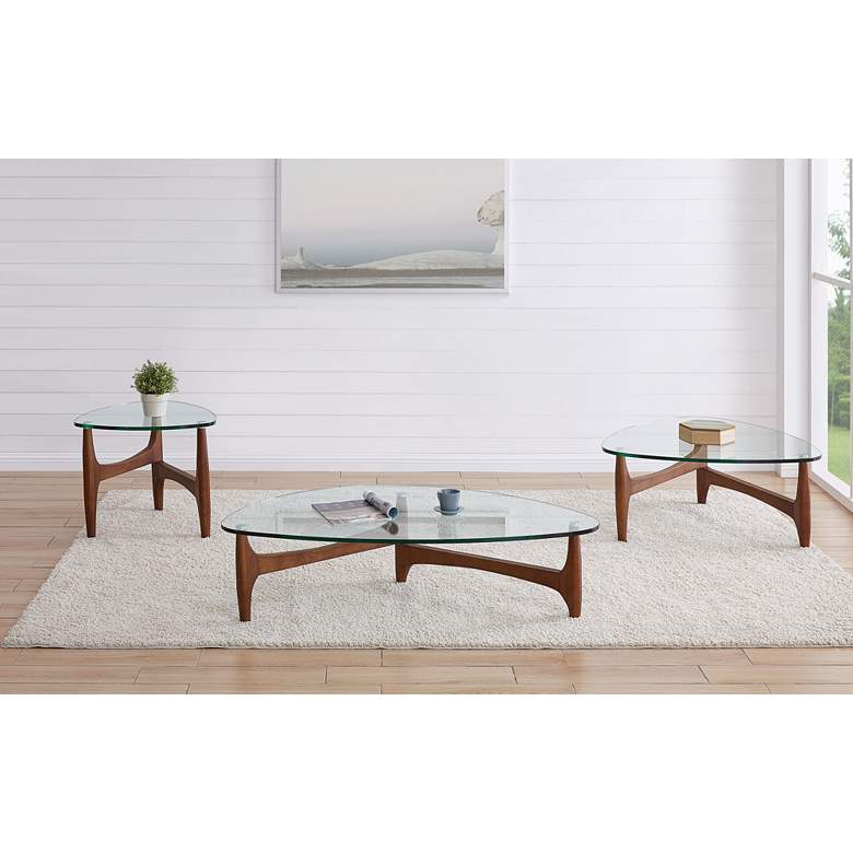 Image 5 Ledell 52 1/4" Wide Walnut Ash Wood and Glass Modern Coffee Table more views
