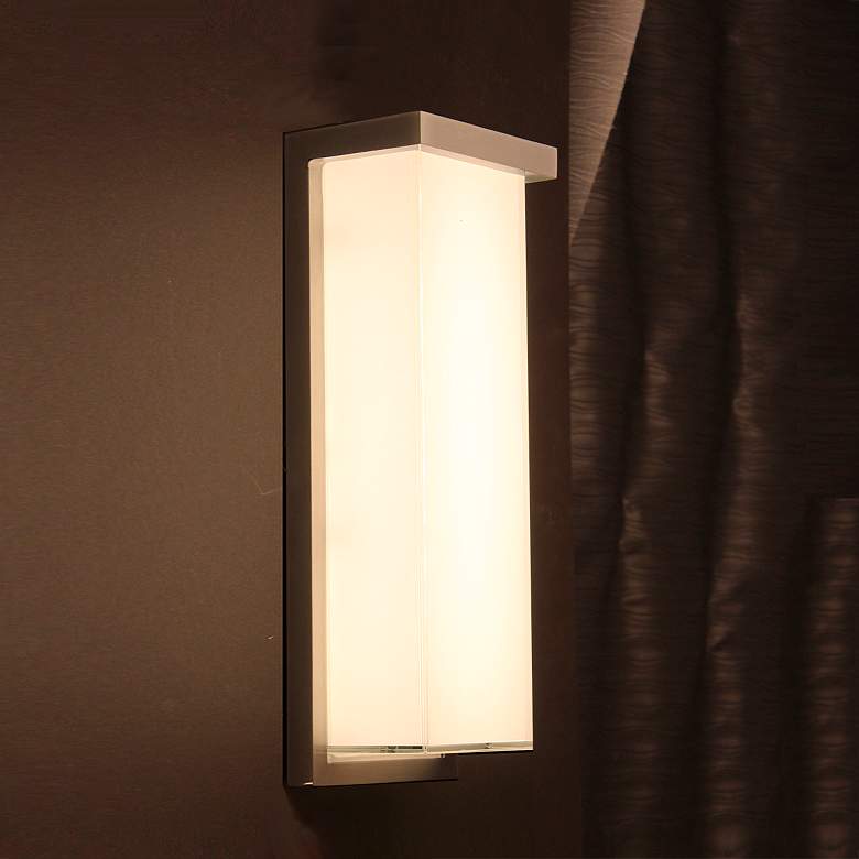 Image 1 Ledge 14"H x 5"W 1-Light Outdoor Wall Light in Brushed Aluminum