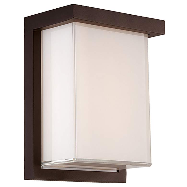 Image 1 Ledge 8"H x 6"W 1-Light Outdoor Wall Light in Bronze
