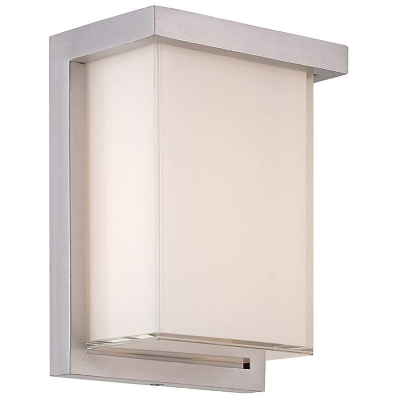 Image 1 Ledge 8"H x 6"W 1-Light Outdoor Wall Light in Brushed Aluminum