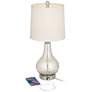 Ledger Glass USB Table Lamp Set with Table Top Dimmers
