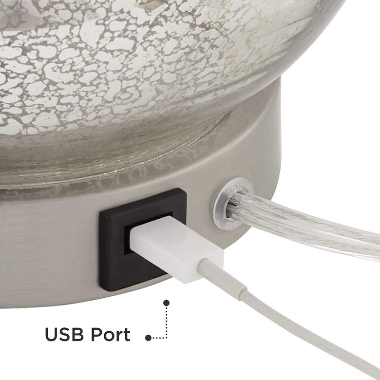 Ledger Mercury Glass Accent USB Table Lamps Set of 2 more views