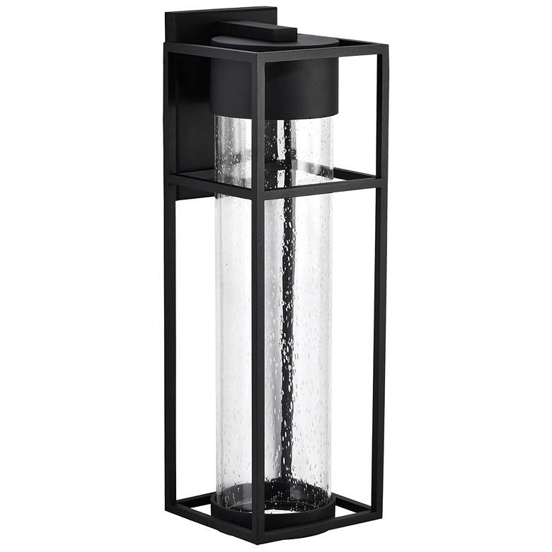 Image 1 Ledges; 10W LED; Large Wall Lantern; Matte Black with Clear Seeded Glass
