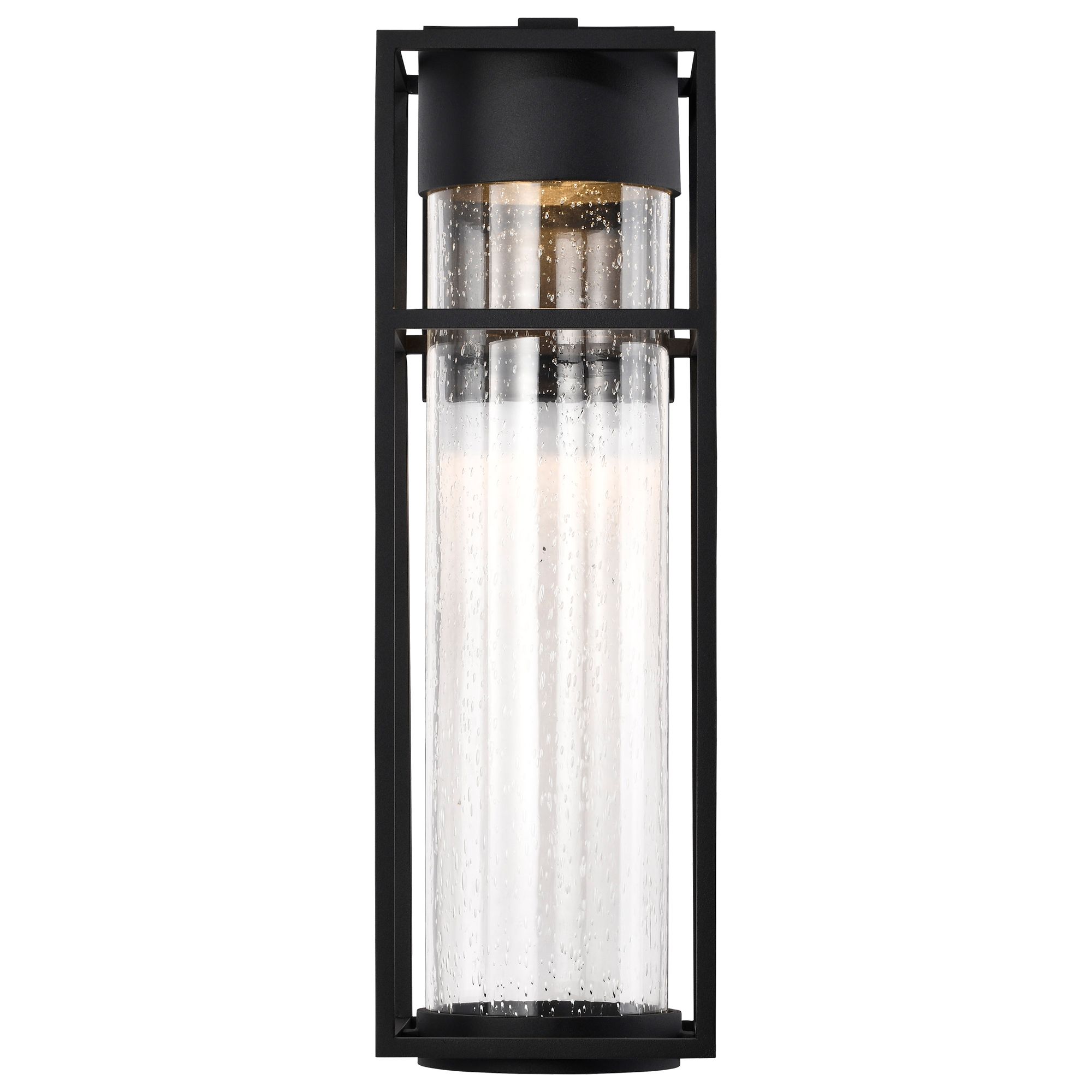 Image 6 Ledges; 10W LED; Large Wall Lantern; Matte Black with Clear Seeded Glass more views