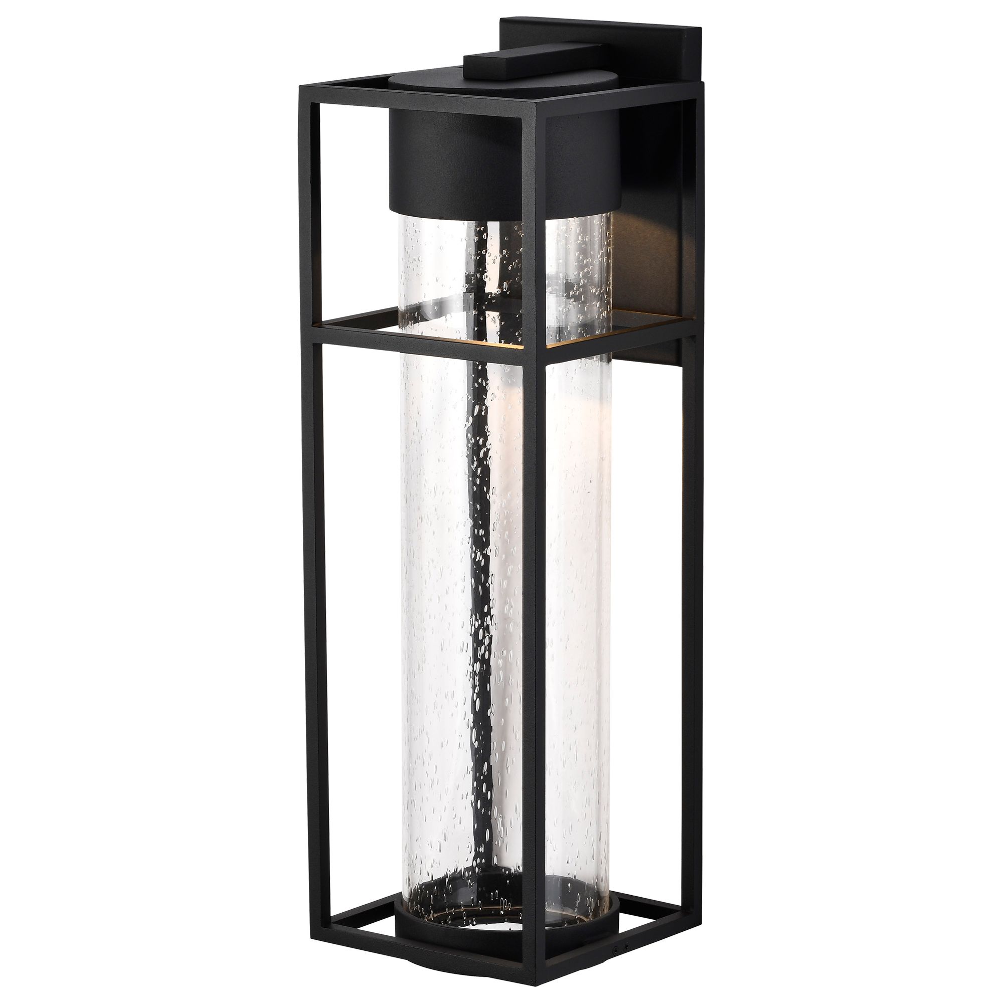 Image 7 Ledges; 10W LED; Large Wall Lantern; Matte Black with Clear Seeded Glass more views