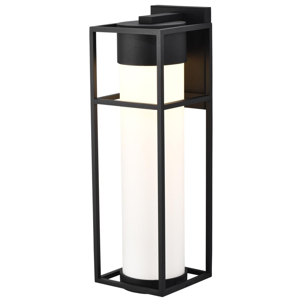 Image 2 Ledges; 10W LED; Large Wall Lantern; Matte Black with White Opal Glass more views