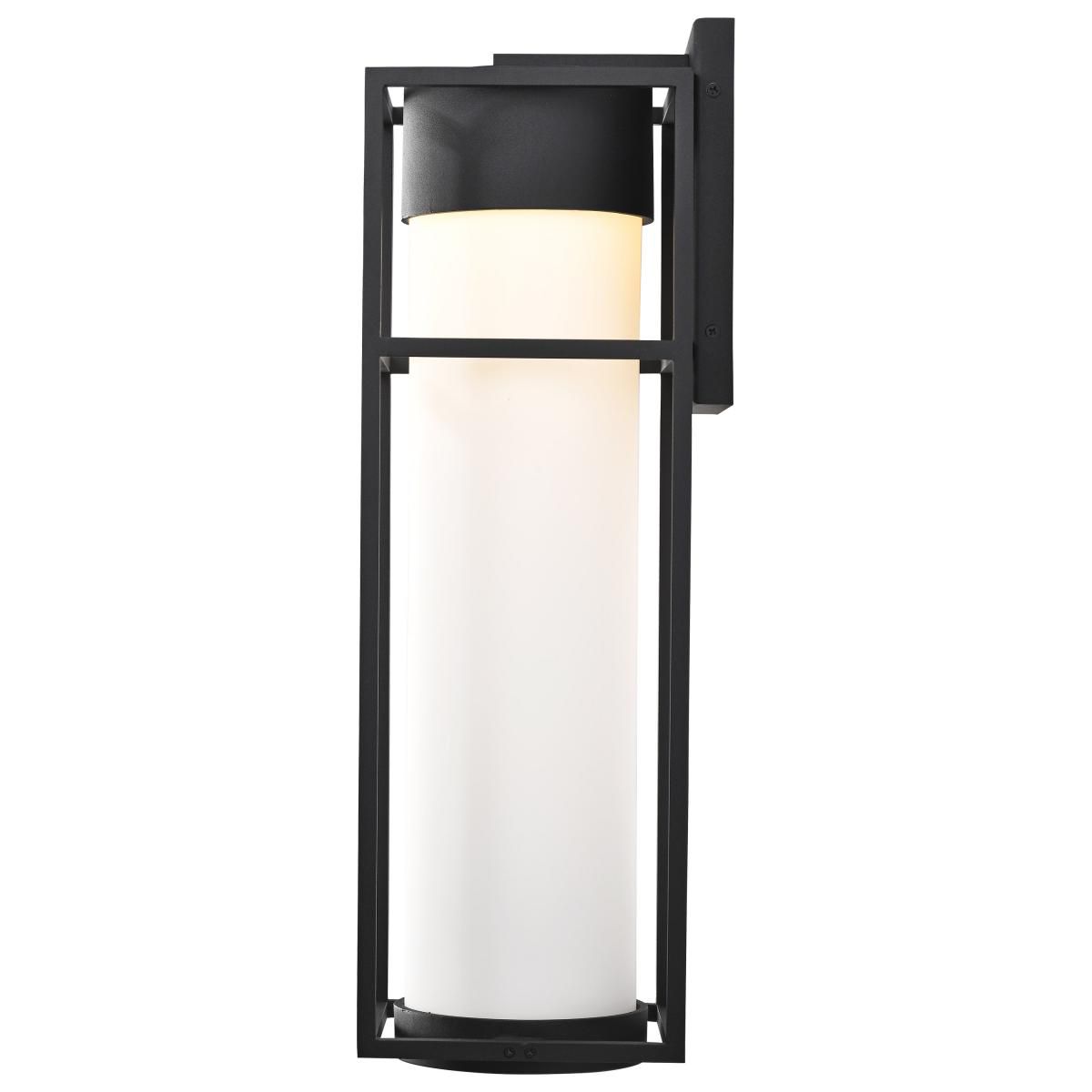 Image 3 Ledges; 10W LED; Large Wall Lantern; Matte Black with White Opal Glass more views