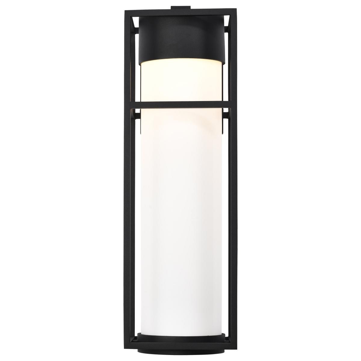 Image 6 Ledges; 10W LED; Large Wall Lantern; Matte Black with White Opal Glass more views