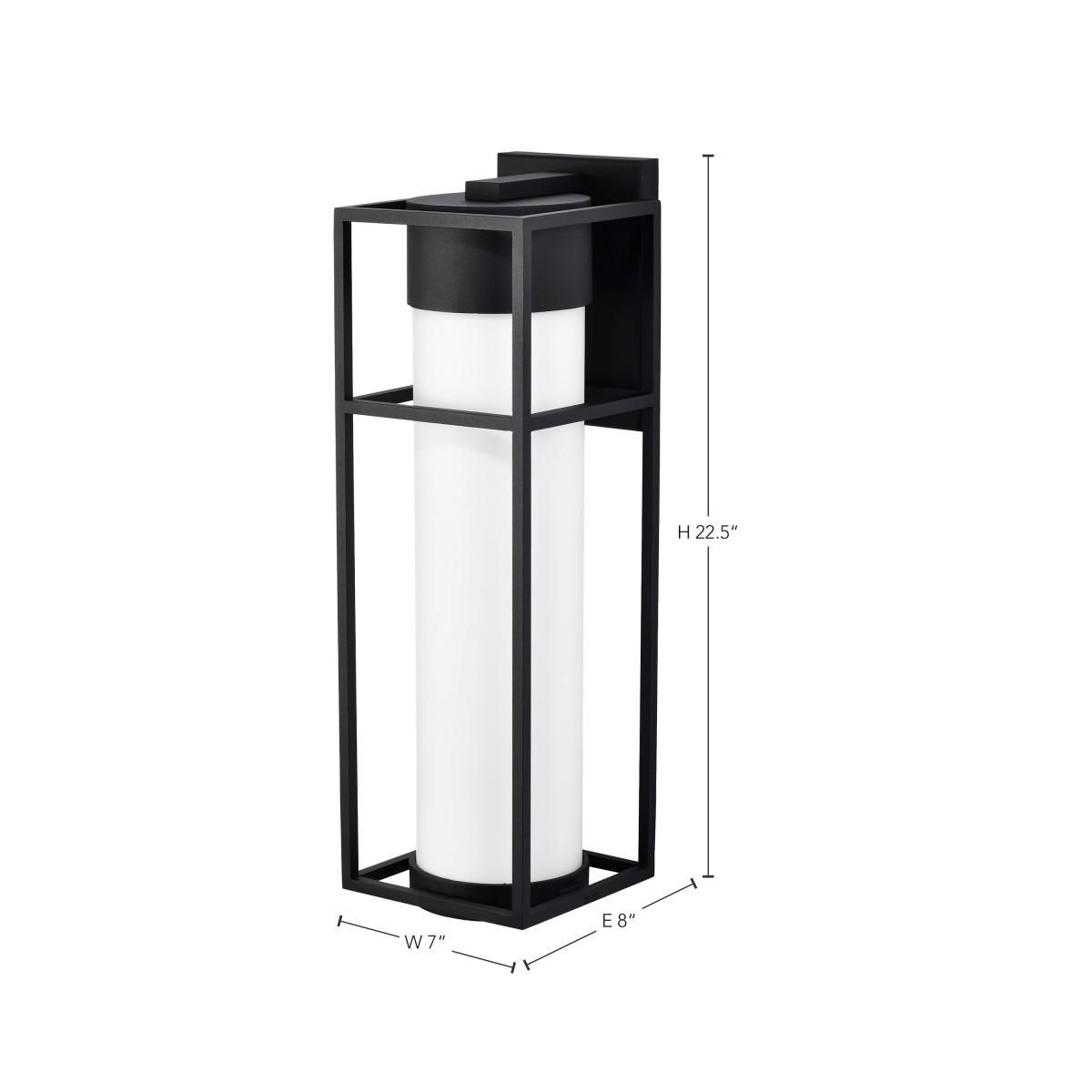 Ledges; 10W LED; Large Wall Lantern; Matte Black with White Opal Glass