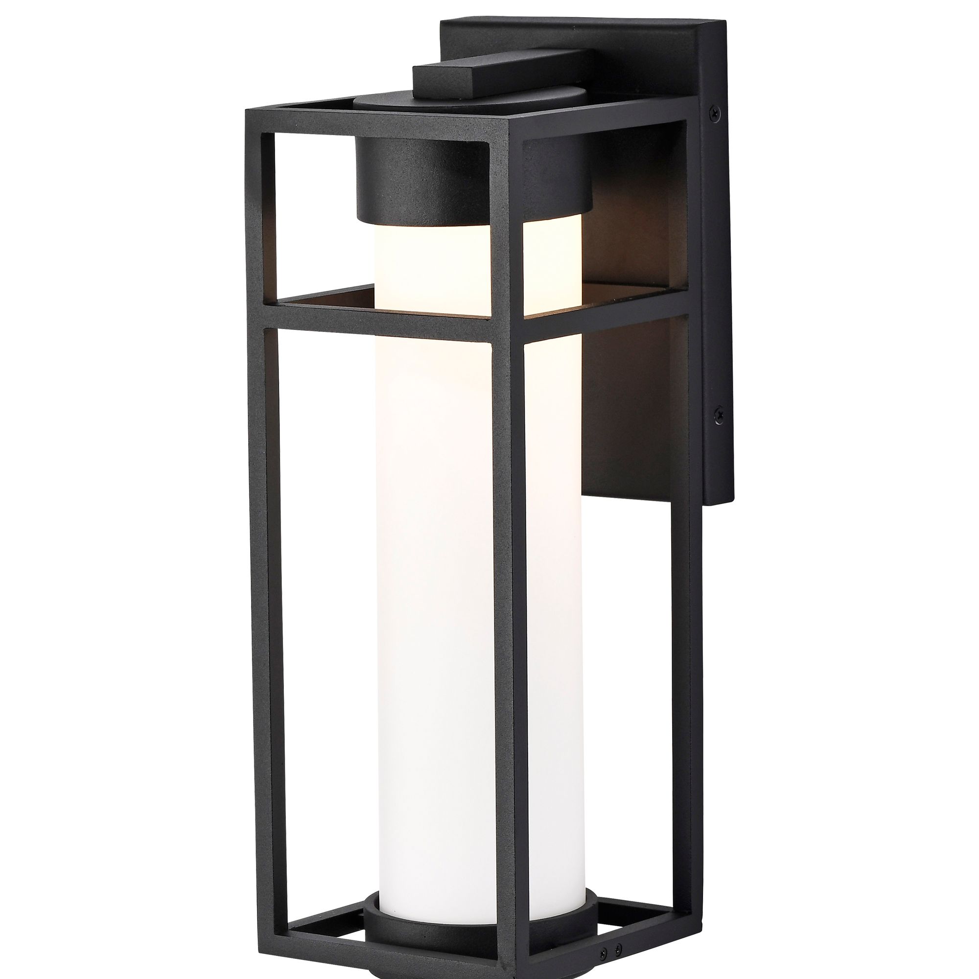 Image 3 Ledges; 6W LED; Medium Wall Lantern; Matte Black with White Opal Glass more views
